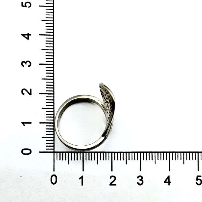 Silver Ring With Zircons Diamonds