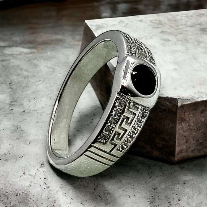Black Zircon Ring With Micro Zircon Stone Ring