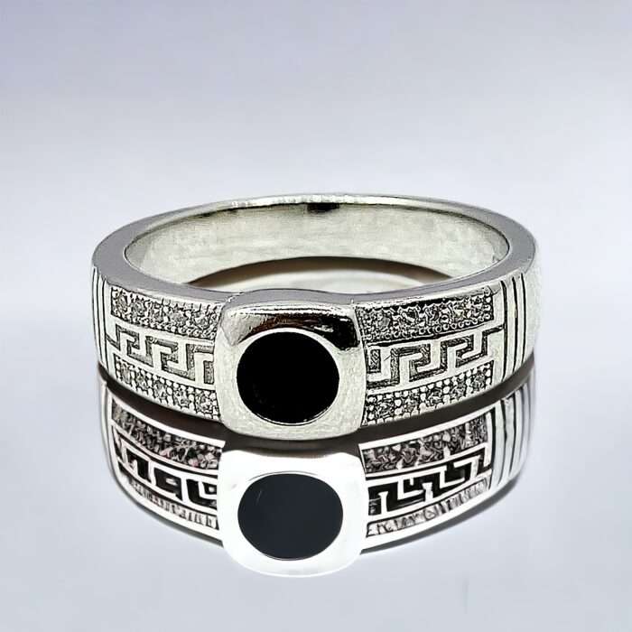 Black Zircon Ring With Micro Zircon Stone Ring