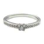 92.5 Sterling Silver With Solitaire Diamond Ring