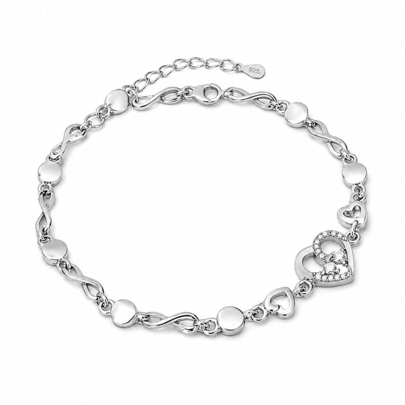 Silverlily Heart Infinity Bracelet