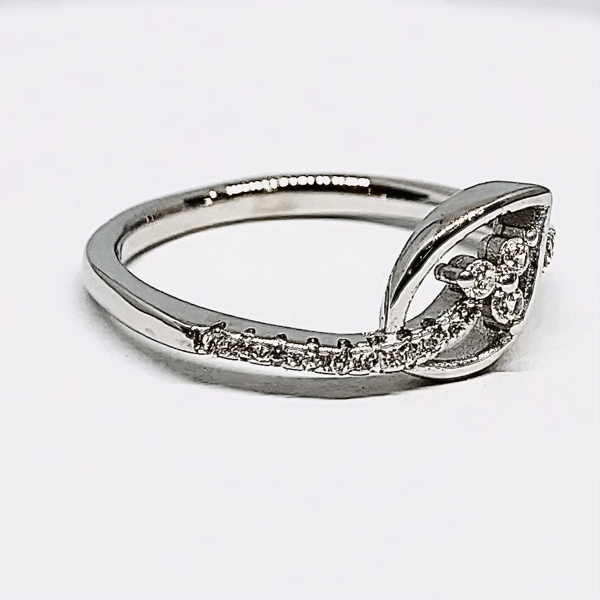 LEAF DESIGN ZIRCON DIAMOND RING