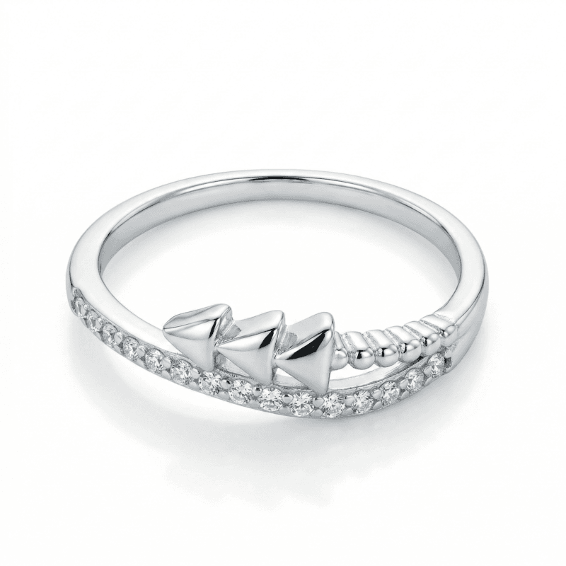 Silver Lining 92.5 Sterling Silver Diamond Ring