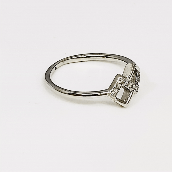 Double Square Diamond Ring - SILVERLILY RING