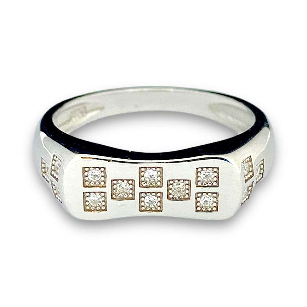BROTHERS ZIRCON 92.5 FINE SILVER RING