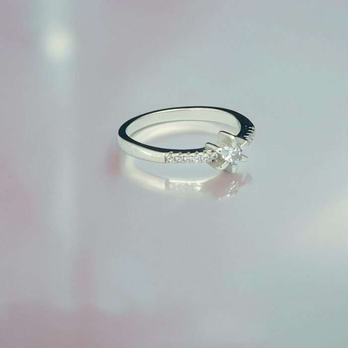 SILVER STAR RING WITH AAA ZIRCON RING - silverlily ring