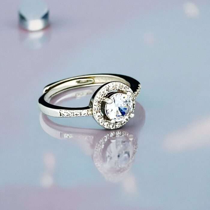 Silver Diamond Ring - silverlily ring