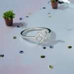 Double Square Diamond Ring - silverlily ring