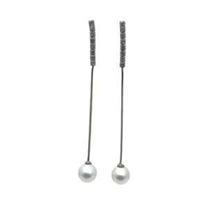 Fresh Water Pearl Earring With Diamond