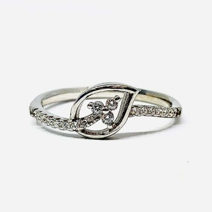 LEAF DESIGN ZIRCON DIAMOND RING