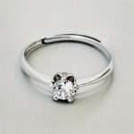 solitaire adjustable 92.5 sterling silver ring