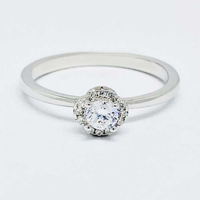solitaire set in 92.5 sterling silver ring