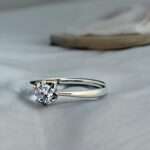 solitaire adjustable 92.5 sterling silver ring