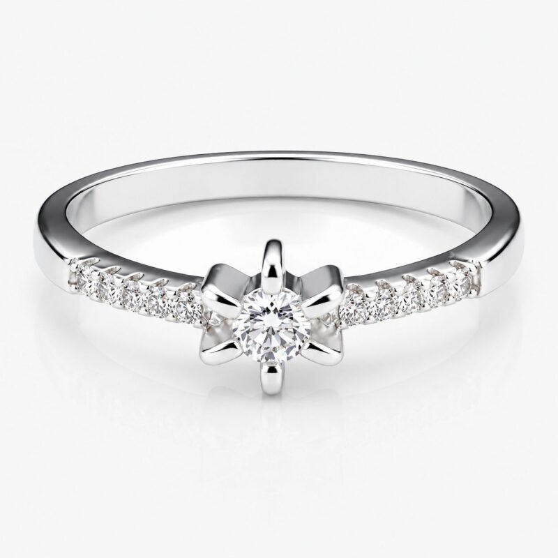 SILVER STAR RING WITH AAA ZIRCON RING