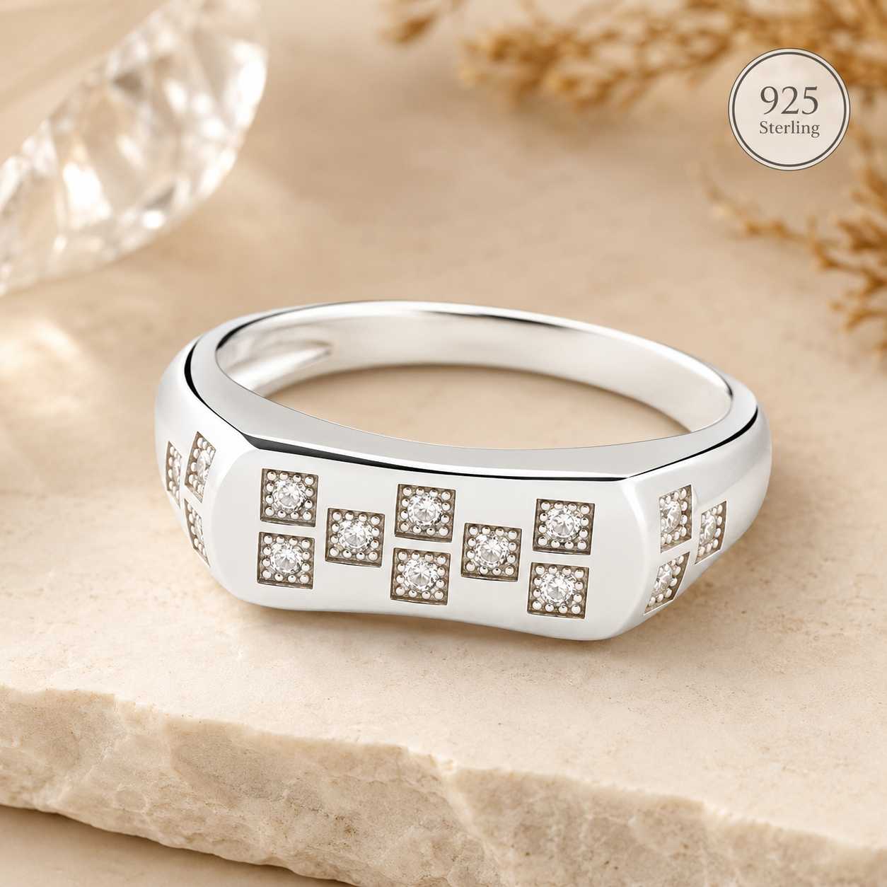 Silverlily Geometric Silver Ring