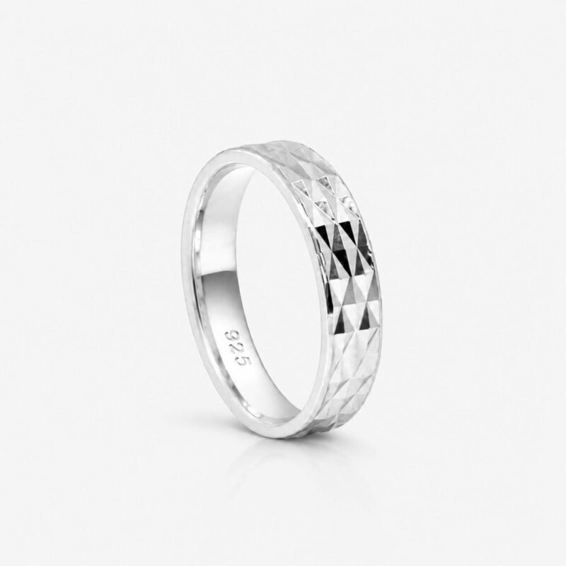 silverlily Faceted Silver Band
