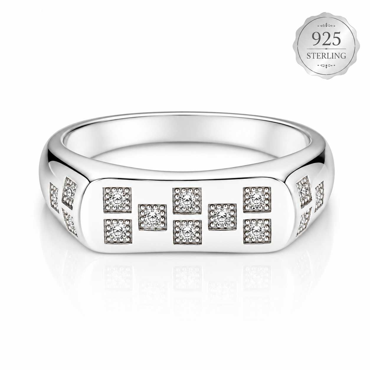 Silverlily Geometric Silver Ring