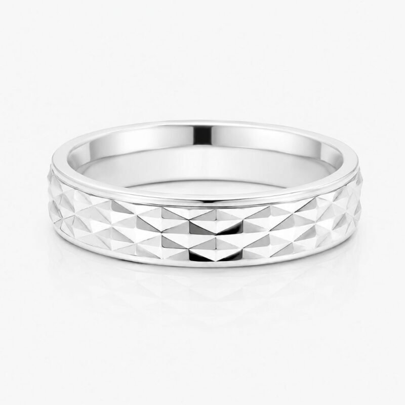 silverlily Faceted Silver Band