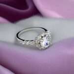 Diamond Flower Silver Ring-Silverlily ring