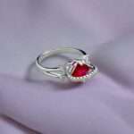 Big Red Diamond Silver Ring-Silverlily ring