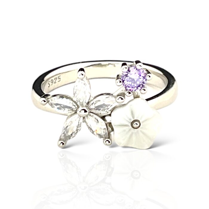 Silver lily Ring