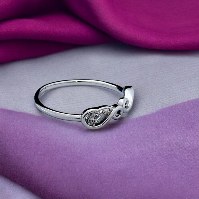 Silver Ring with Textured Band-Silverlily Ring
