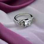 Silver Ring With Big Zircon Stone-Silverlily Ring