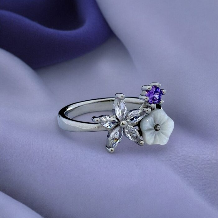 Silver Ring With Natural Bond-Silverlily Ring