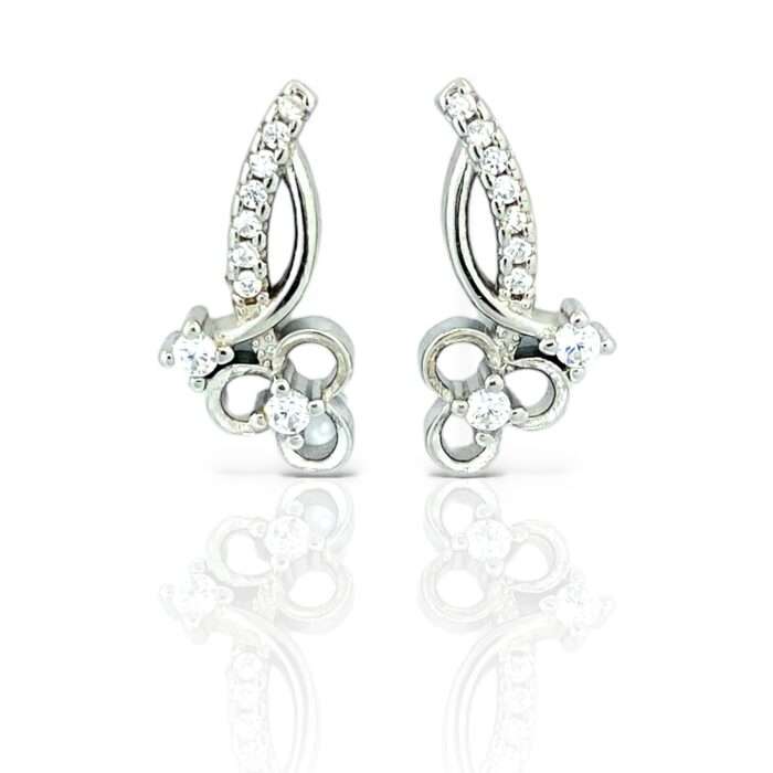 925 Silver Iris Flower Earrings - SILVERLILY EARRING