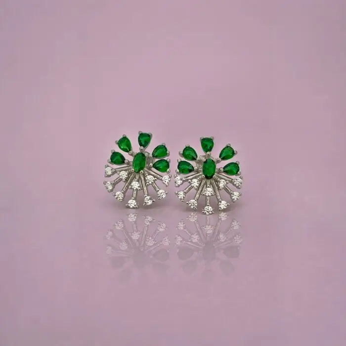 925 Silver AAA Standard Zircon Flower Design Earring - SILVERLILY EARRING