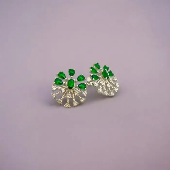 925 Silver AAA Standard Zircon Flower Design Earring - SILVERLILY EARRING
