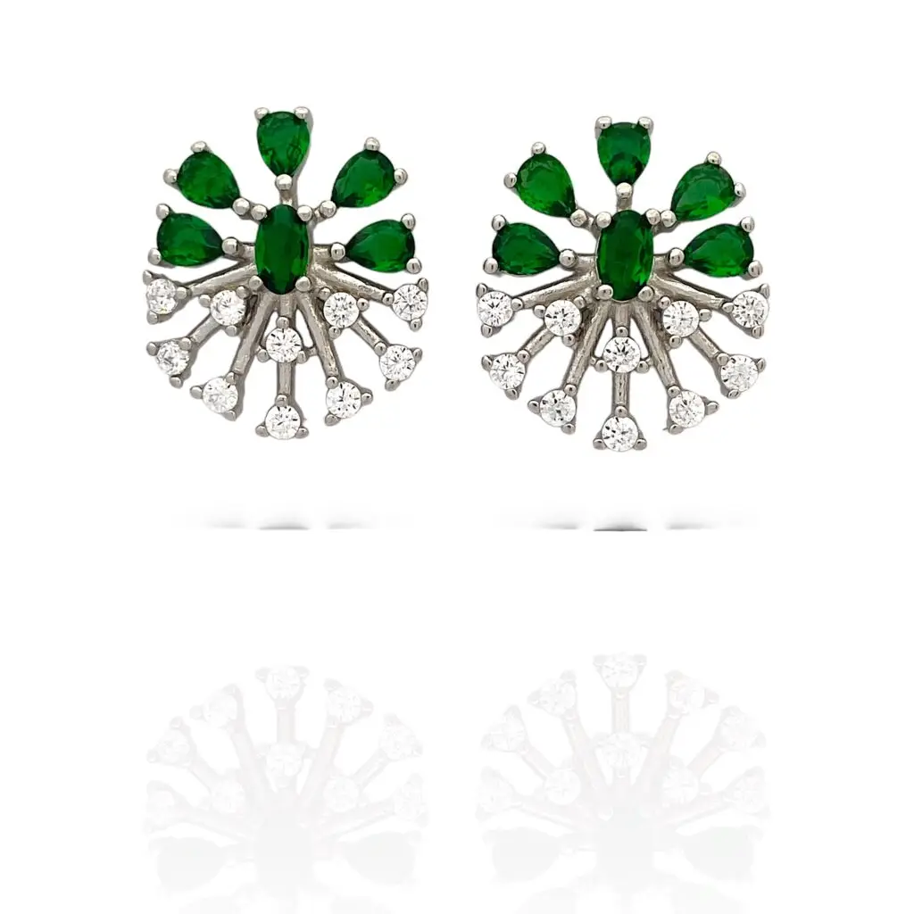 925 Silver AAA Standard Zircon Flower Design Earring - SILVERLILY EARRING