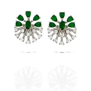 925 Silver AAA Standard Zircon Flower Design Earring - SILVERLILY EARRING