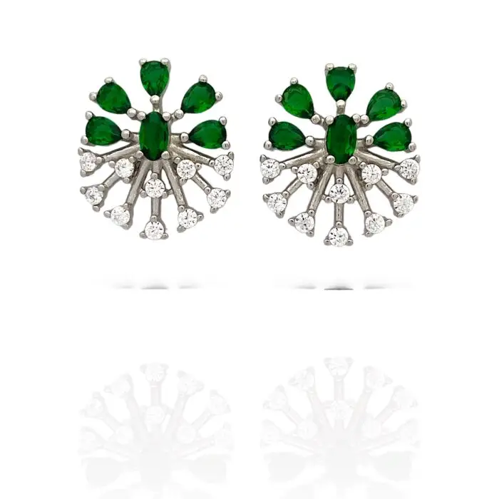 925 Silver AAA Standard Zircon Flower Design Earring - SILVERLILY EARRING