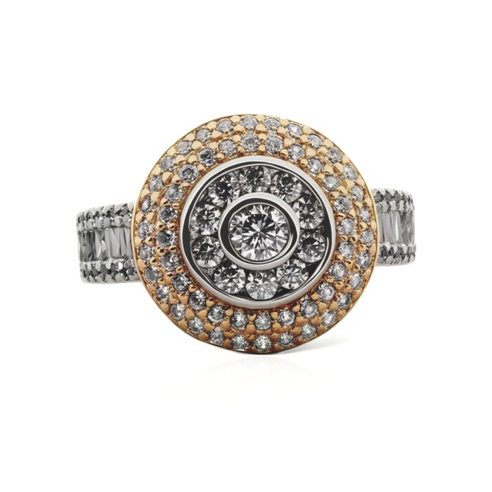 Pure 925 Silver Round Cocktail Rose Gold Plated Special Ring | Rings for Ladies and Girls | Gift for Womens | With Certificate of Authenticity and 925 Stamp