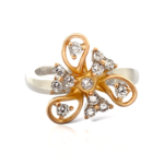 Rose Gold Plated Fancy Designer Zircon Ring | Rings for Ladies and Girls | Gift for Womens | With Certificate of Authenticity and 925 Stamp