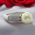Sterling Silver Ring with Pearl and Zirconium | Rings for Ladies and Girls | Gift for Womens | With Certificate of Authenticity and 925 Stamp