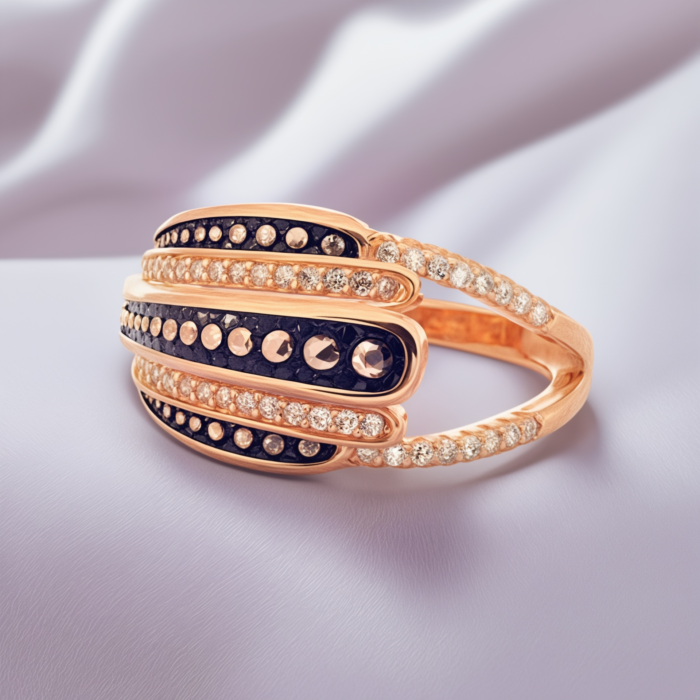 Rose Gold Plated Special Ring With Zircon Diamonds | Rings for Ladies and Girls | Gift for Womens | With Certificate of Authenticity and 925 Stamp