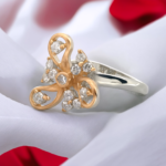 Rose Gold Plated Fancy Designer Zircon Ring | Rings for Ladies and Girls | Gift for Womens | With Certificate of Authenticity and 925 Stamp