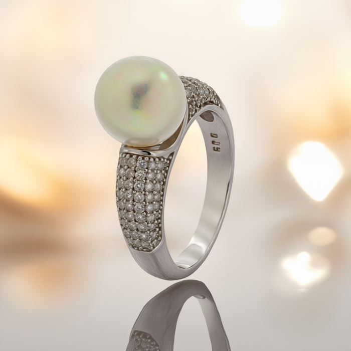 Sterling Silver Ring with Pearl and Zirconium | Rings for Ladies and Girls | Gift for Womens | With Certificate of Authenticity and 925 Stamp