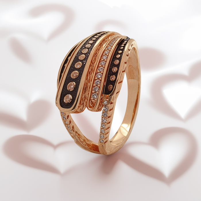 Rose Gold Plated Special Ring With Zircon Diamonds | Rings for Ladies and Girls | Gift for Womens | With Certificate of Authenticity and 925 Stamp