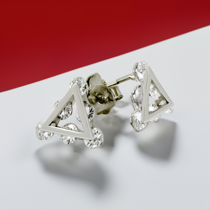 AMERICAN DIAMOND SILVER STUDS