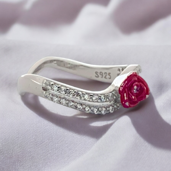 Rose Flower Ring | Silver Ring For Womens and Girls