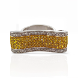 Pave Two Tone Diamond Ring | SILVERLILY
