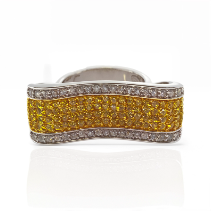 Pave Two Tone Diamond Ring | SILVERLILY