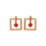 ROSE GOLD WITH HEART AND MICRO ZIRCON AMERICAN DIAMOND STUDS | SILVERLILY
