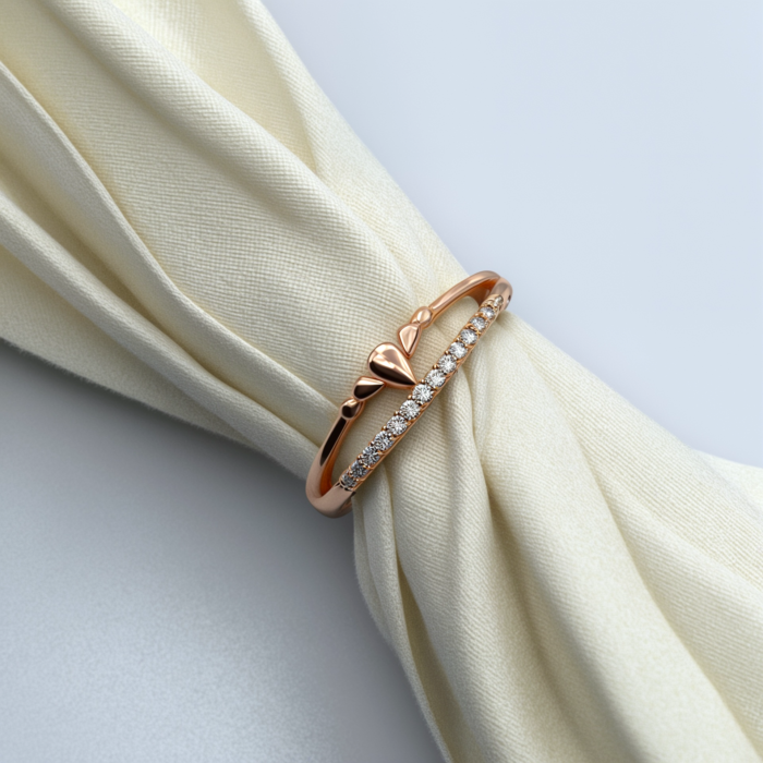 925 Rosegold Designer Cluster Promise Ring | SILVERLILY