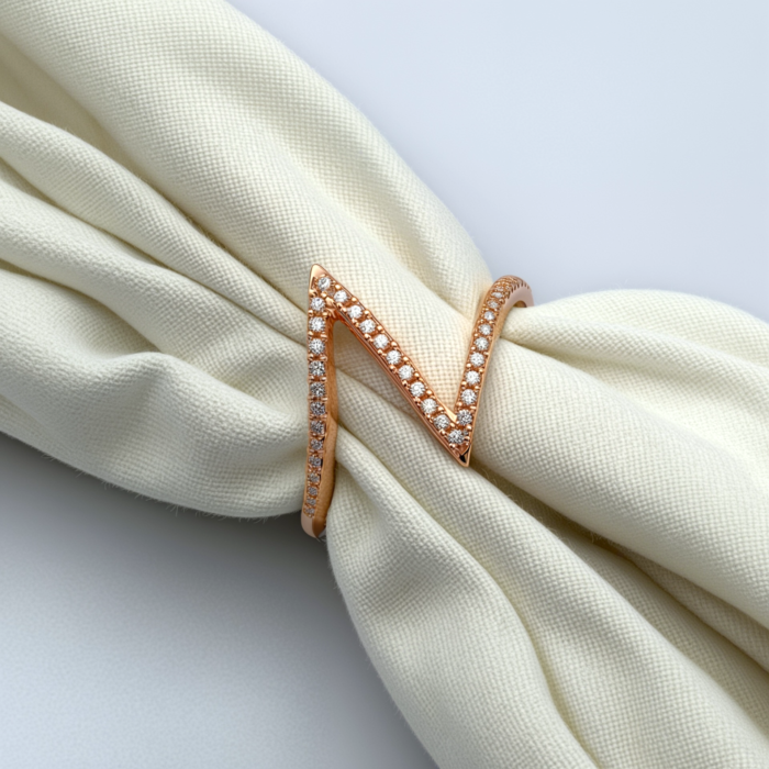 Women Rose Gold-Plated Stone-Studded Ring | SILVERLILY