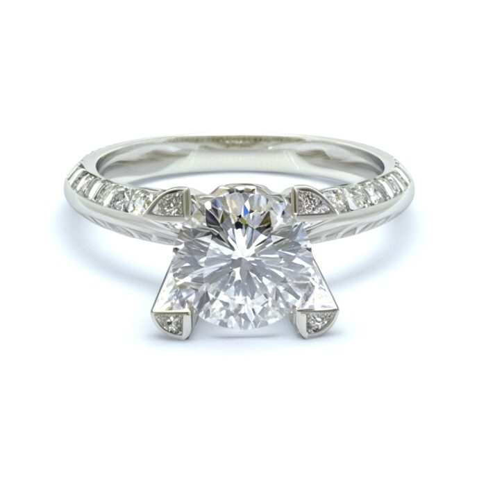 92.5 Pure Silver Diamond Engagement Ring | SILVERLILY