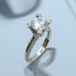 92.5 Pure Silver Diamond Engagement Ring | SILVERLILY